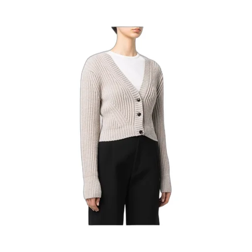 Cropped Ribbed-Knit Cardigan