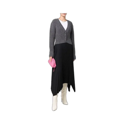 Cropped Ribbed-Knit Cardigan