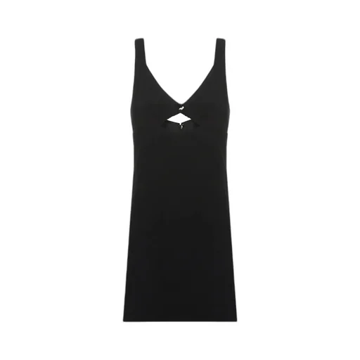 Cut-Out Detailed V-Neck Mini Dress
