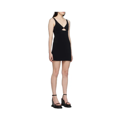 Cut-Out Detailed V-Neck Mini Dress