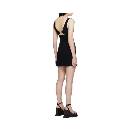 Cut-Out Detailed V-Neck Mini Dress