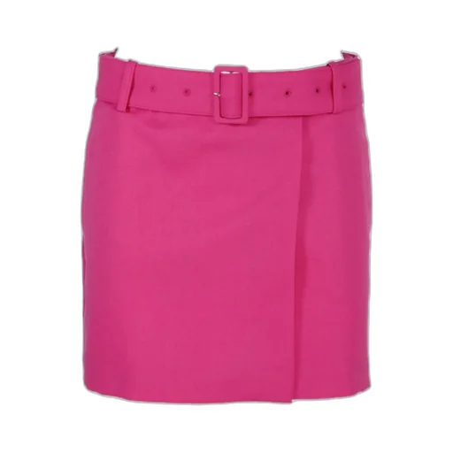 High-Waist Belted Midi Skirt