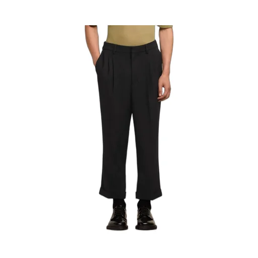 Pleat-Detailed Turn-Up Cuffs Tailored Trousers