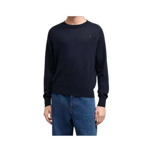 Ami Logo Embroidered Crewneck Sweater