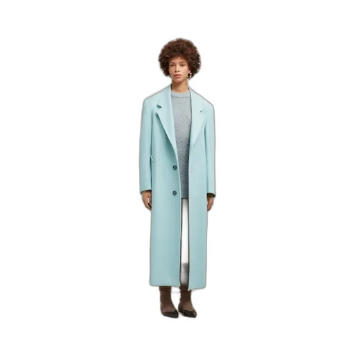Single-Breasted Long-Sleeved Ribbed Coat