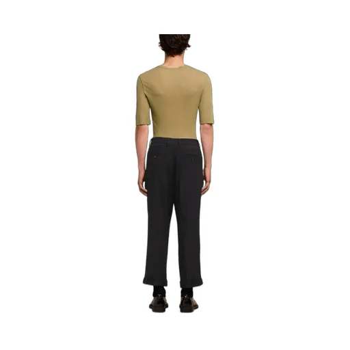 Pleat-Detailed Turn-Up Cuffs Tailored Trousers