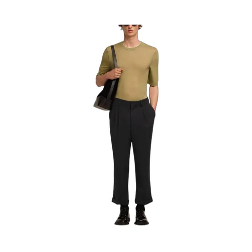 Pleat-Detailed Turn-Up Cuffs Tailored Trousers