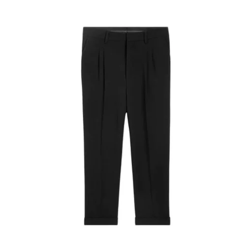 Pleat-Detailed Turn-Up Cuffs Tailored Trousers