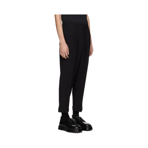 Pleat-Detailed Turn-Up Cuffs Tailored Trousers