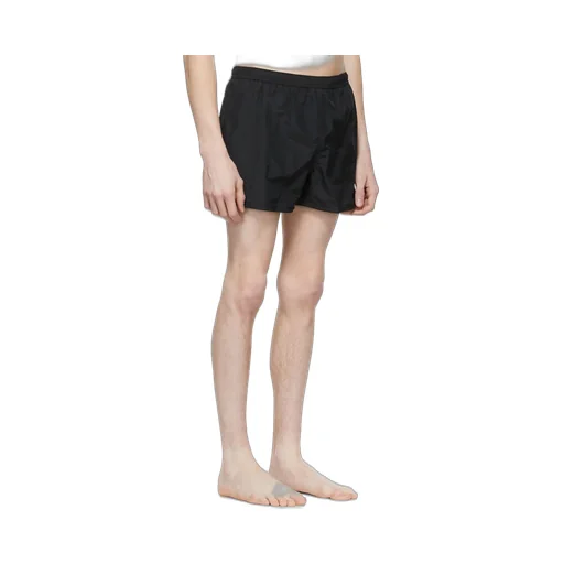 Logo Embossed Elastic Waistband Swim Shorts