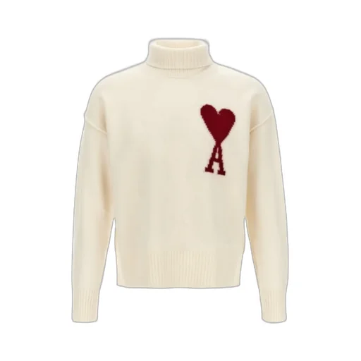 Ami De Coeur Logo Intarsia Knitted Roll-Neck Jumper