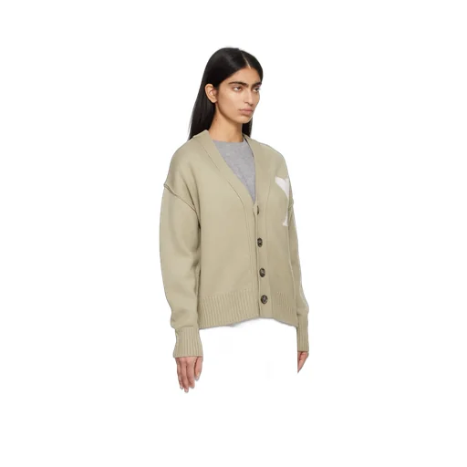 Ami De Coeur Logo Intarsia Knitted Cardigan