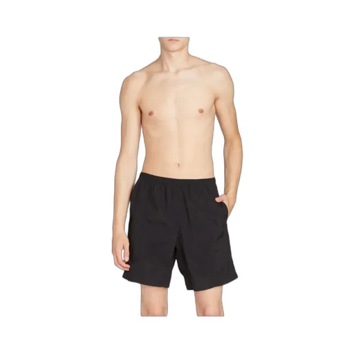 Logo Embossed Elastic Waistband Swim Shorts