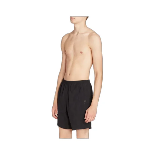 Logo Embossed Elastic Waistband Swim Shorts