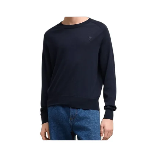 Ami Logo Embroidered Crewneck Sweater