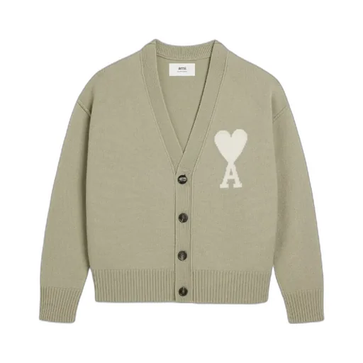 Ami De Coeur Logo Intarsia Knitted Cardigan