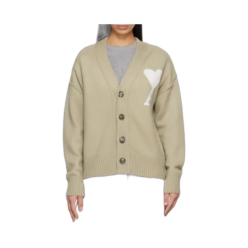 Ami De Coeur Logo Intarsia Knitted Cardigan