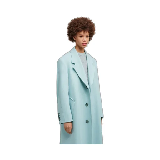 Single-Breasted Long-Sleeved Ribbed Coat