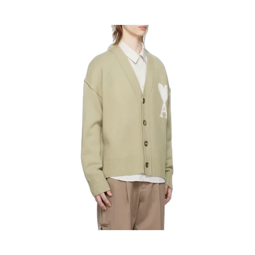 Ami De Coeur Logo Intarsia Knitted Cardigan