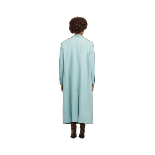 Single-Breasted Long-Sleeved Ribbed Coat