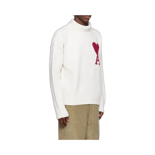 Ami De Coeur Logo Intarsia Knitted Roll-Neck Jumper