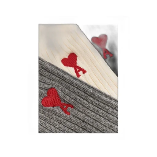Ami De Coeur Logo Embroidered Ribbed 3-Pack Socks