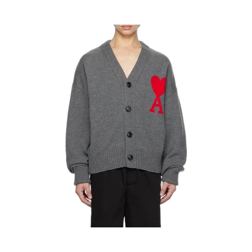 Ami De Coeur Intarsia-Knitted Cardigan