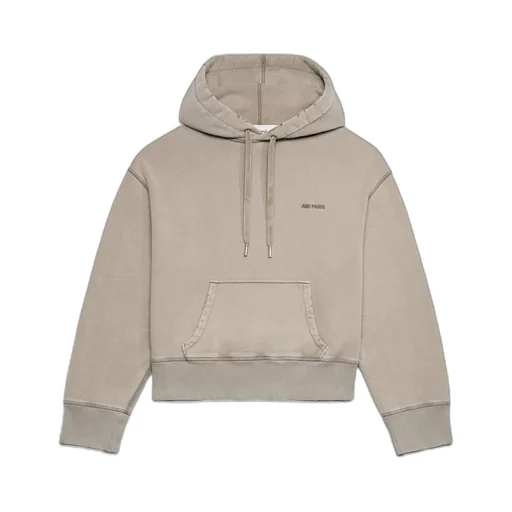 Ami Logo Embroidered Drawstring Hoodie