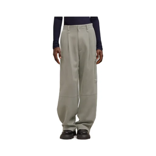 Pleated Wide-Leg Cargo Pants