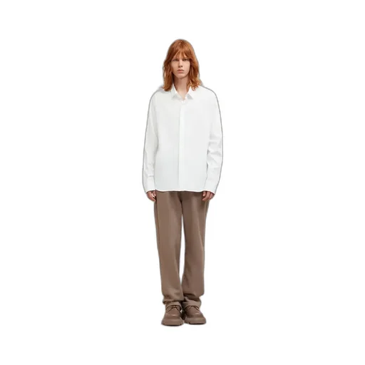 Curved Hem Long-Sleeved Shirt