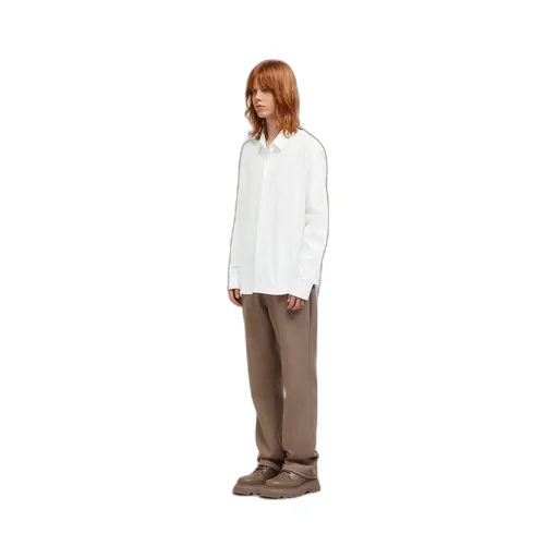 Curved Hem Long-Sleeved Shirt