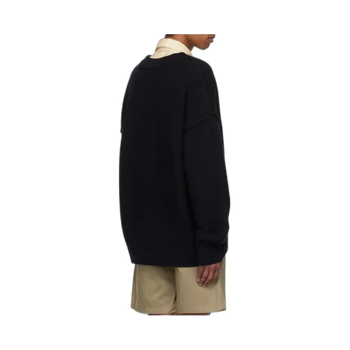 Ami De Coeur Logo Intarsia Knitted Buttoned Cardigan