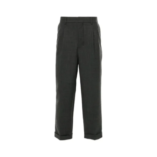 Pleated Tapered-Leg Trousers