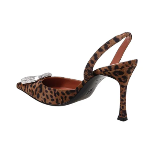 Camellia Sling 90 Suede Leopard Slingbacks