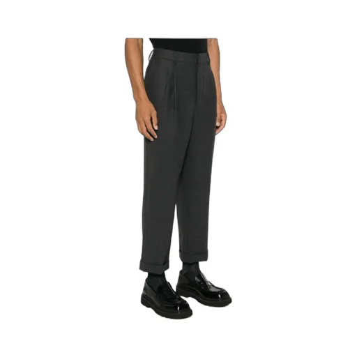 Pleated Tapered-Leg Trousers