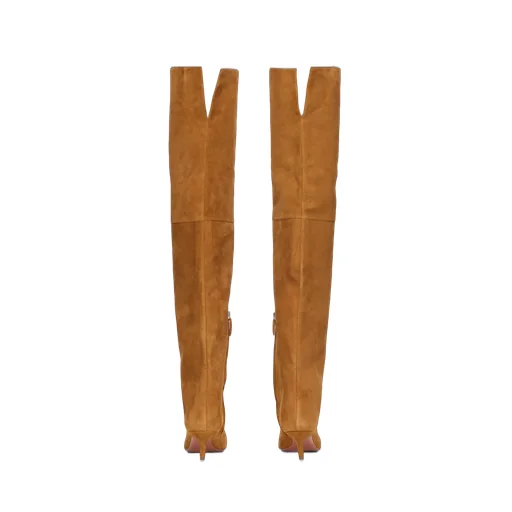 Fiona Thigh Bended Heel Suede