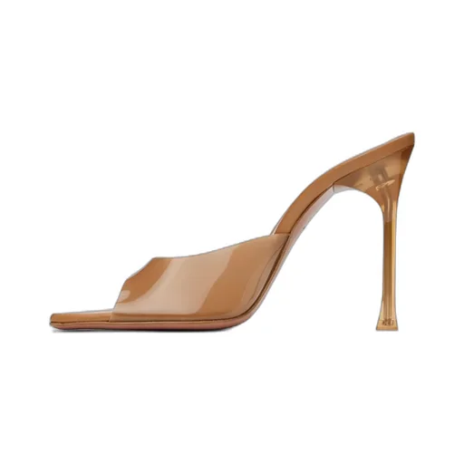 Alexa Glass Slipper Open-Toed Heels Sandals