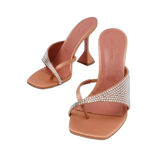 Square-Headed High-Heeled Sandals