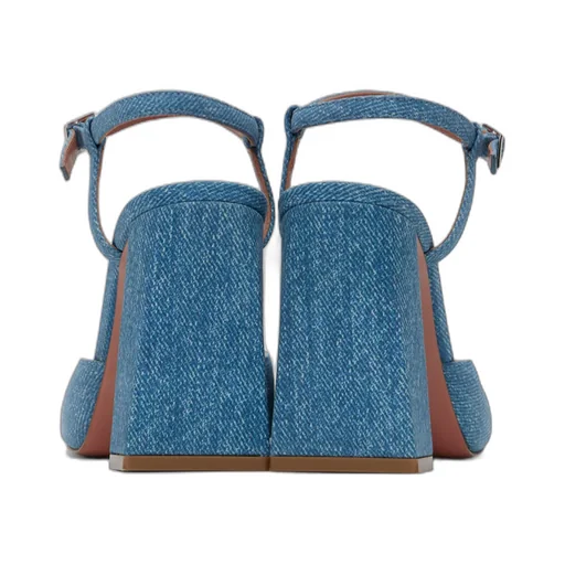 Charlotte Pump Block Printed Denim
