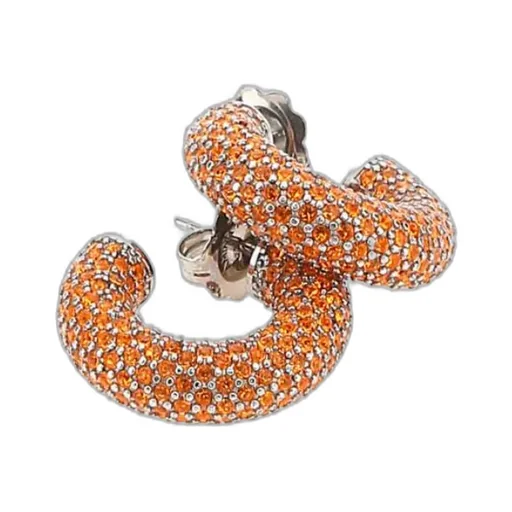Crystal-Embellished Hoop Earrings