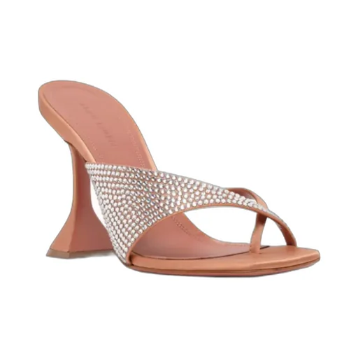 Square-Headed High-Heeled Sandals
