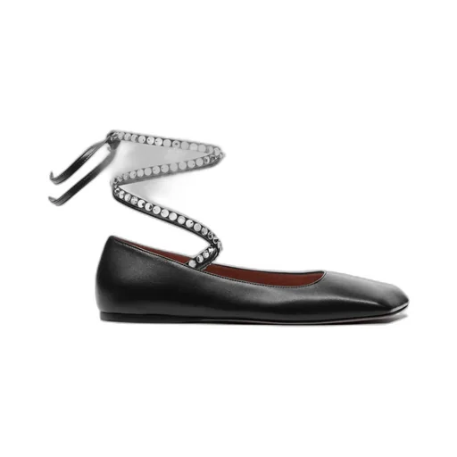 Lace-Up Flat Napa Leather Shoes