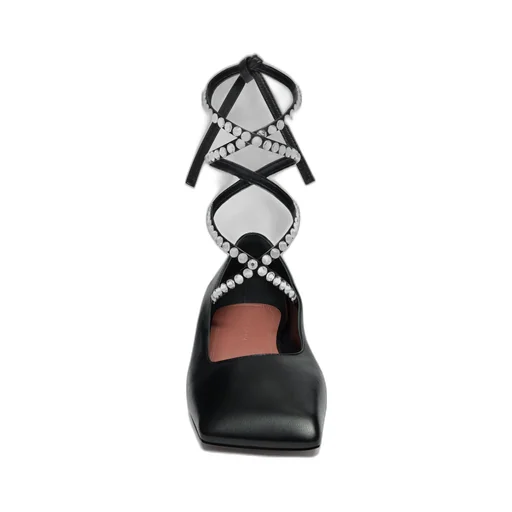 Lace-Up Flat Napa Leather Shoes
