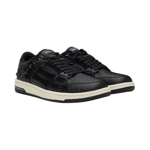 Perforated Studded Lace-Up Sneakers