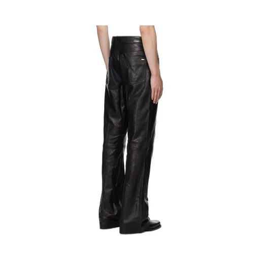 Leather Bootcut Trousers