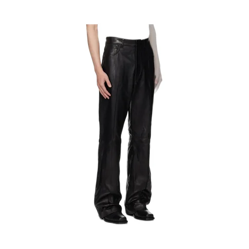 Leather Bootcut Trousers