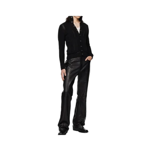 Leather Bootcut Trousers