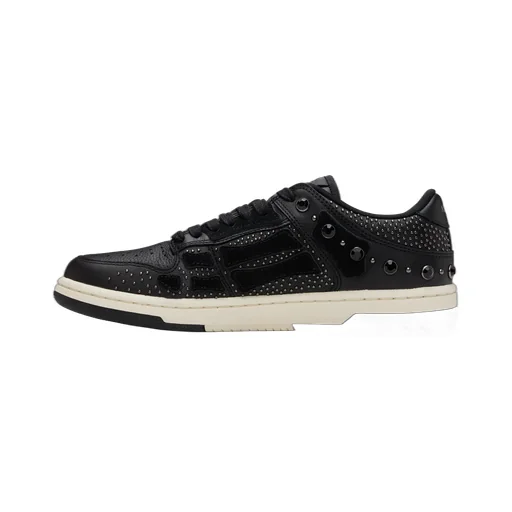 Perforated Studded Lace-Up Sneakers