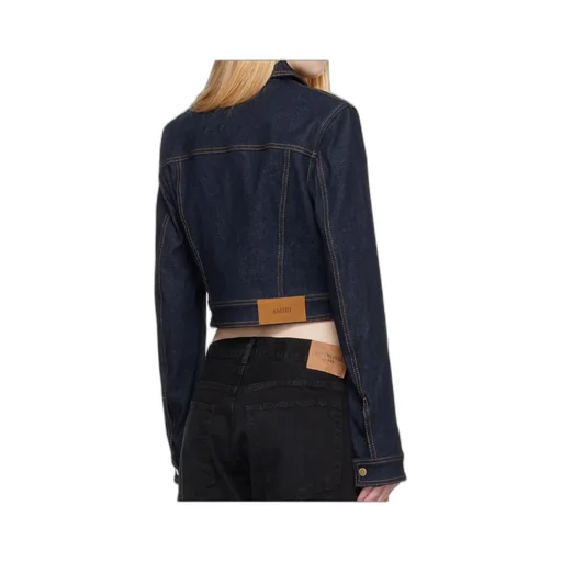 Zip-Up Cropped Denim Jacket