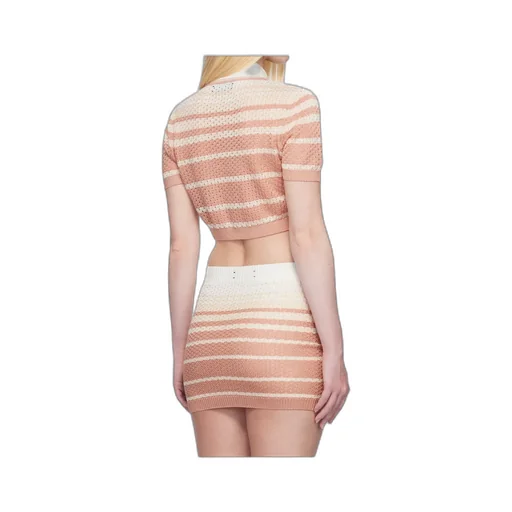 Striped Cropped Polo Shirt